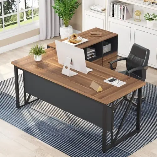 File Cabinet Lateral - 63 inches Executive Desk and 47
