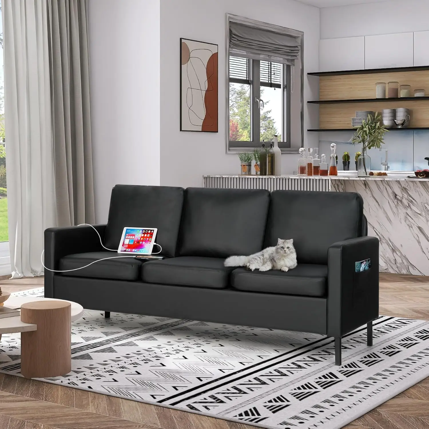 Modern Comfy Couch with  USB,  - مراجعة Office Furniture Dimensions وسعره