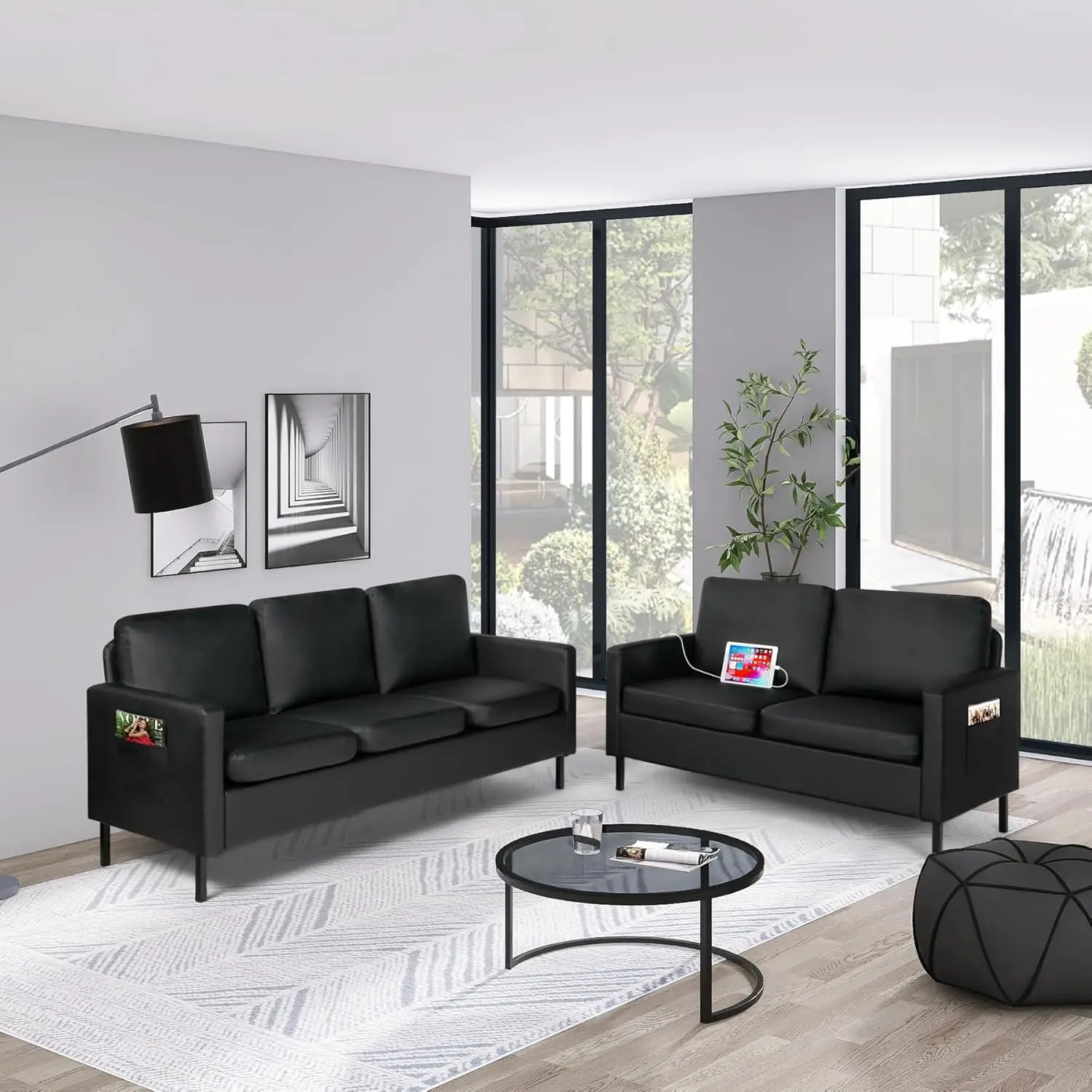 Modern Comfy Couch with  USB,  - مراجعة Office Furniture Dimensions وسعره