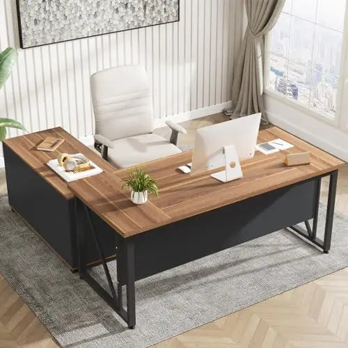 63 inches Executive Desk and 4 - مراجعة File Cabinet Lateral وسعره