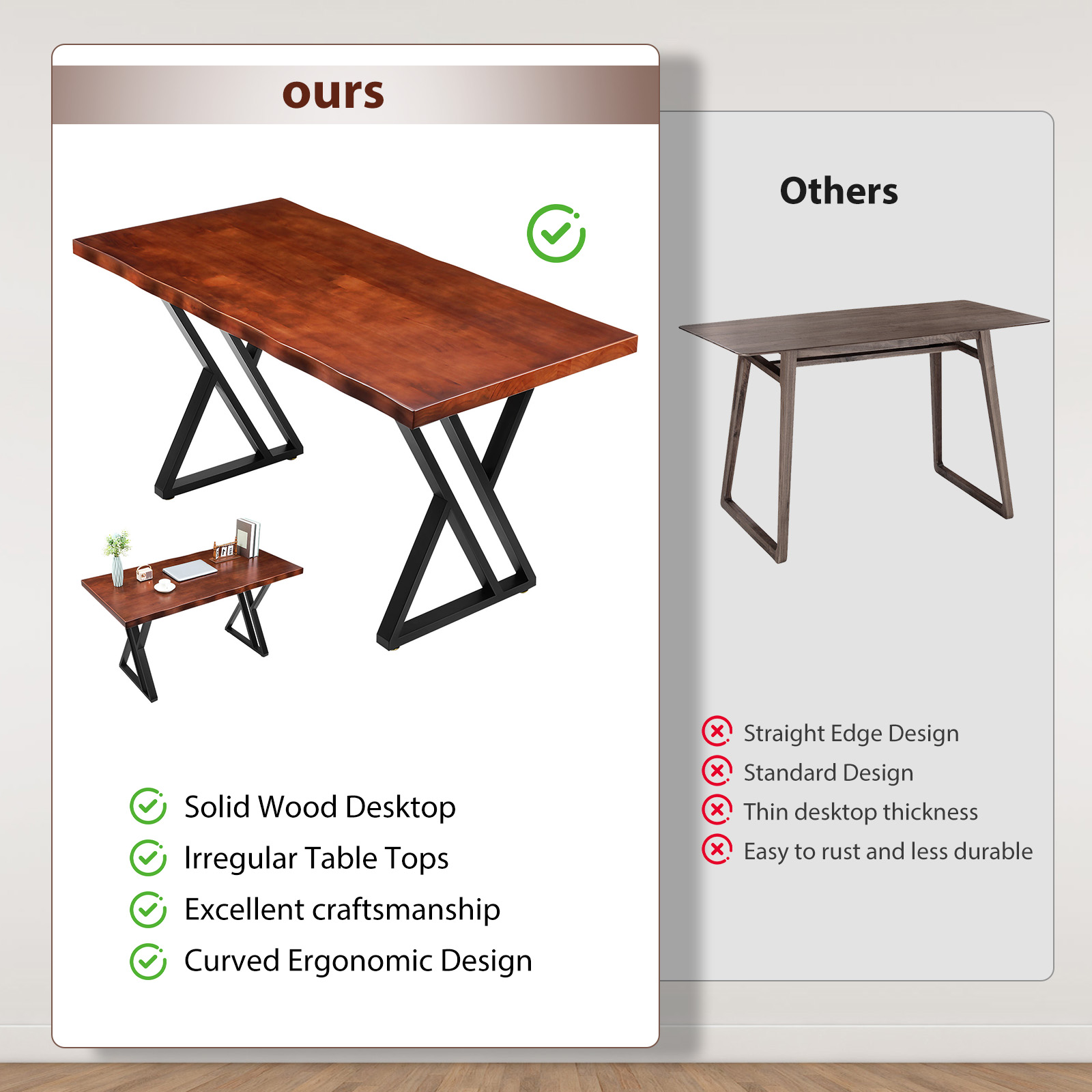 Heavy-Duty Solid Wood Computer - مراجعة Office Furniture Dimensions وسعره