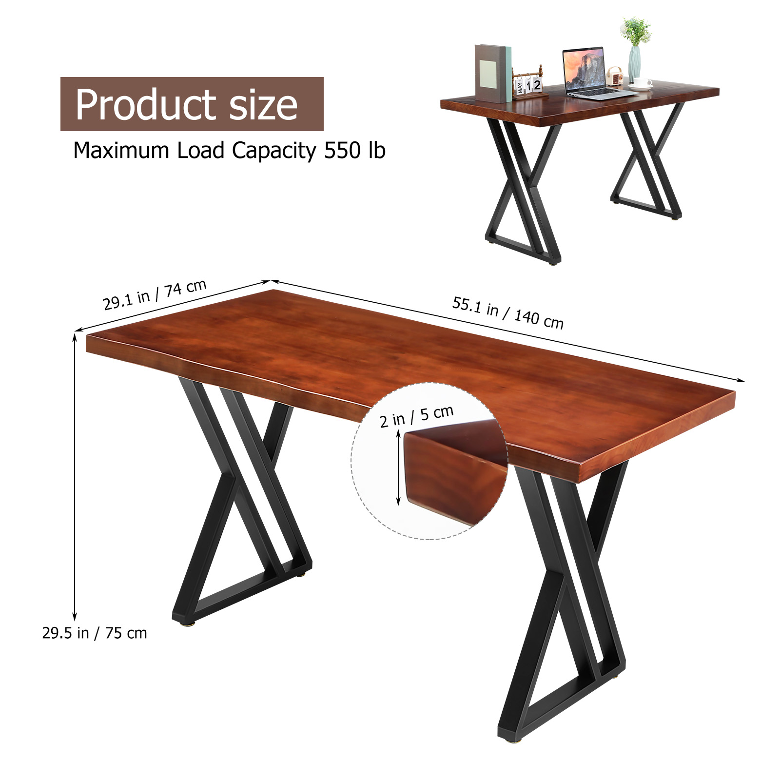 Heavy-Duty Solid Wood Computer - مراجعة Office Furniture Dimensions وسعره