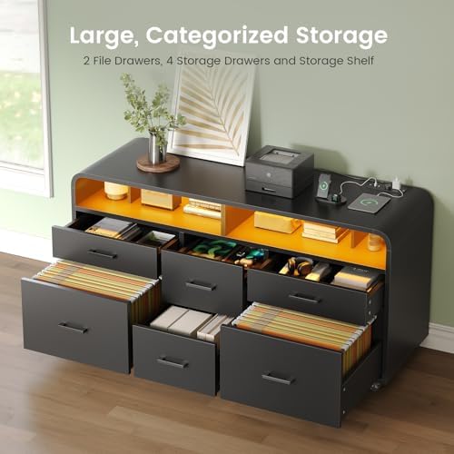 6 Drawer File Cabinet with Pow - مراجعة File Cabinet Lateral وسعره