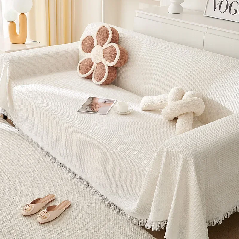 Woven Cotton Sofa Cover Blanke - مراجعة Office Furniture Dimensions وسعره