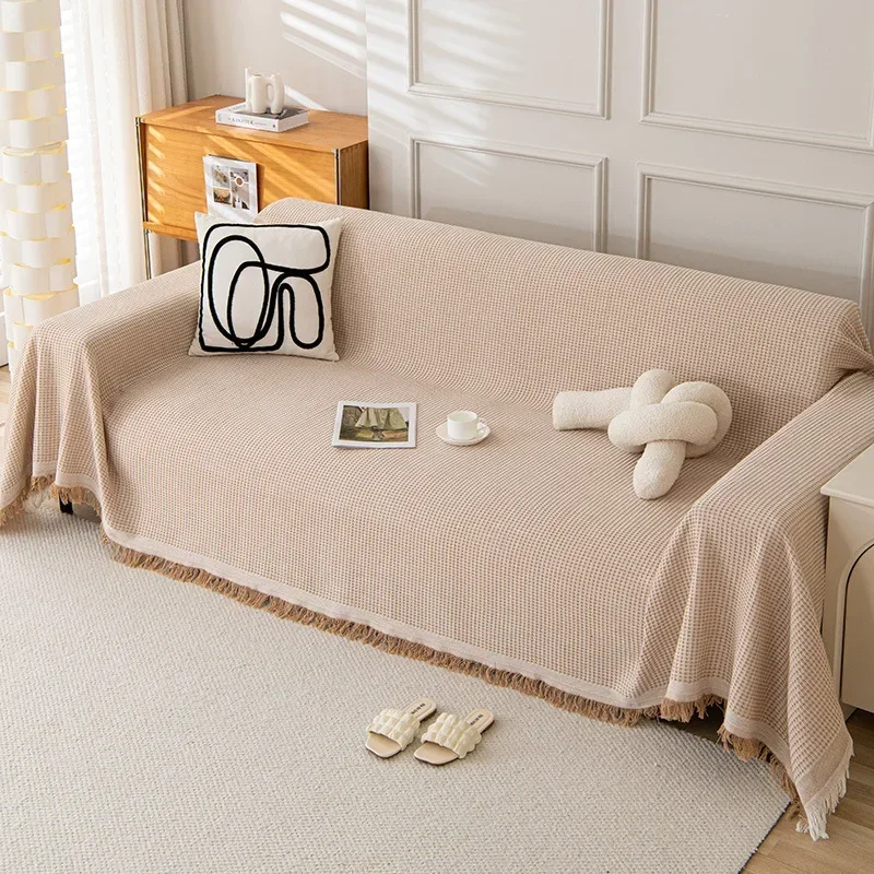 Woven Cotton Sofa Cover Blanke - مراجعة Office Furniture Dimensions وسعره