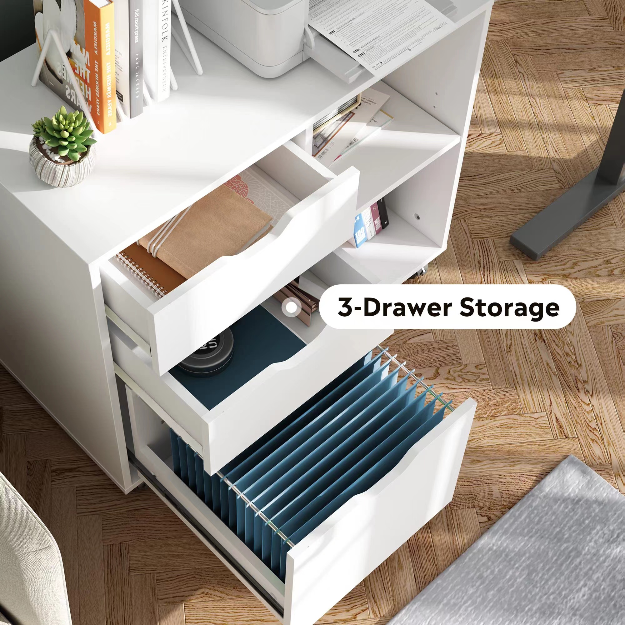 3-Drawer Wood File Cabinet, Mo - مراجعة File Cabinet Lateral وسعره