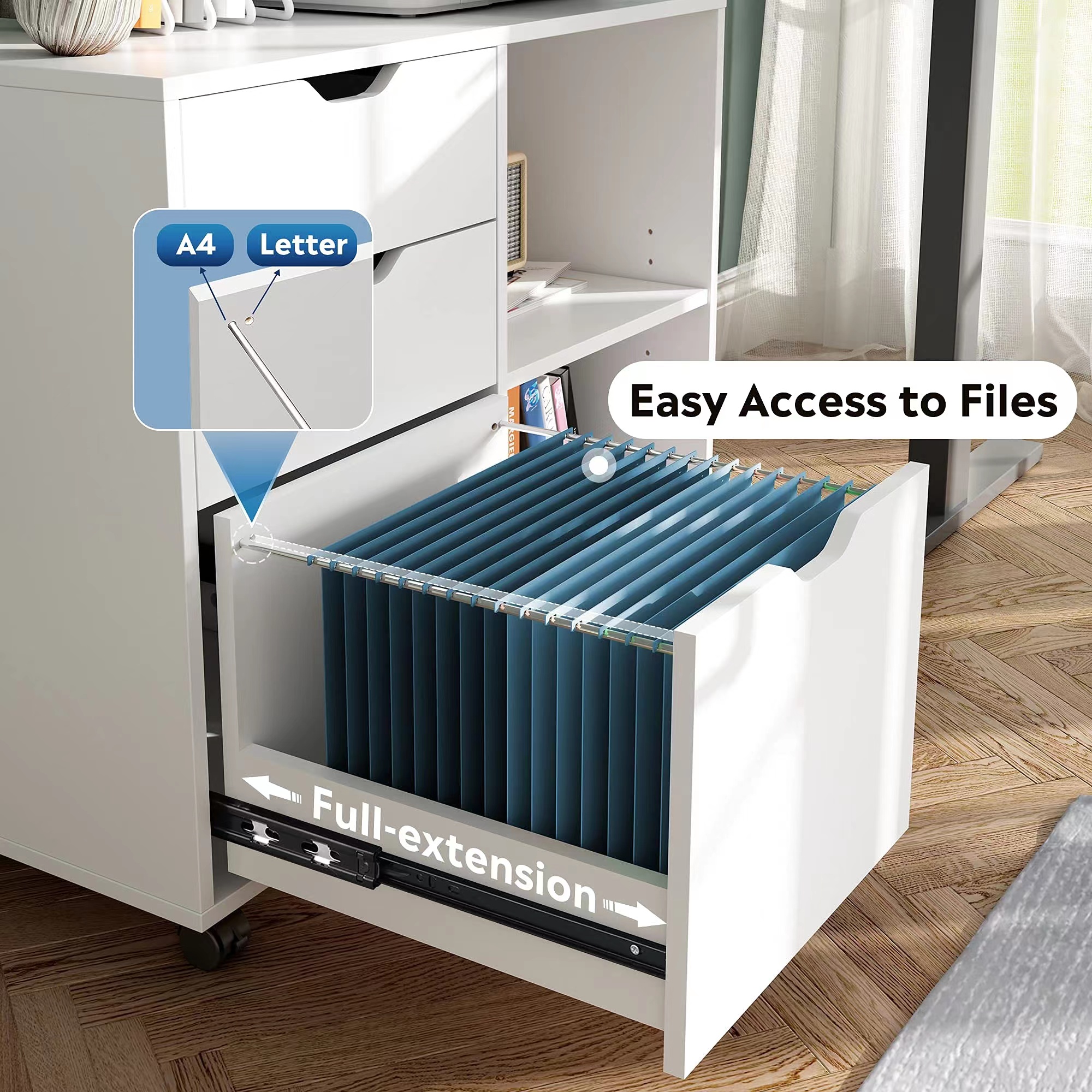 3-Drawer Wood File Cabinet, Mo - مراجعة File Cabinet Lateral وسعره